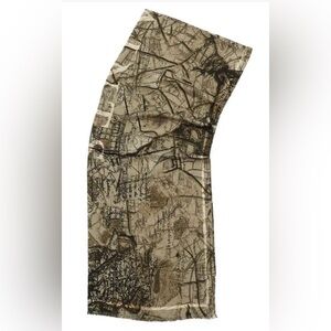 All Saints Map Print Gianna latte Brown Oblong 100% Viscose Scarf. Never worn.